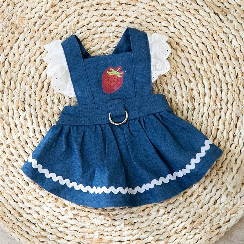 Strawberry Denim Skirt – Traction Dog Clothes