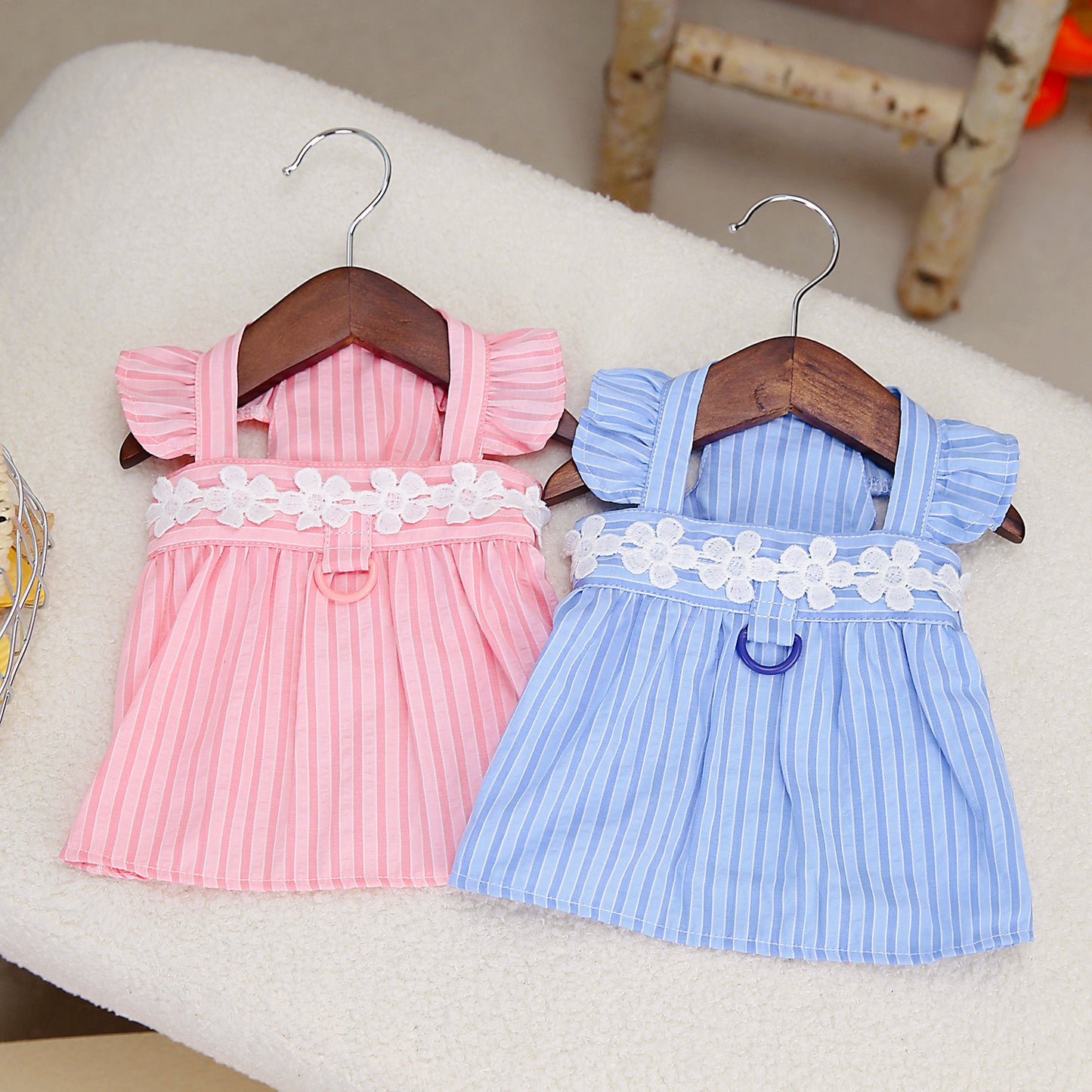 Pet Puppy Vertical Stripe Princess Dress