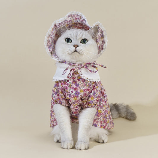 Girly Floral Lace Princess Dress – Cat Costume