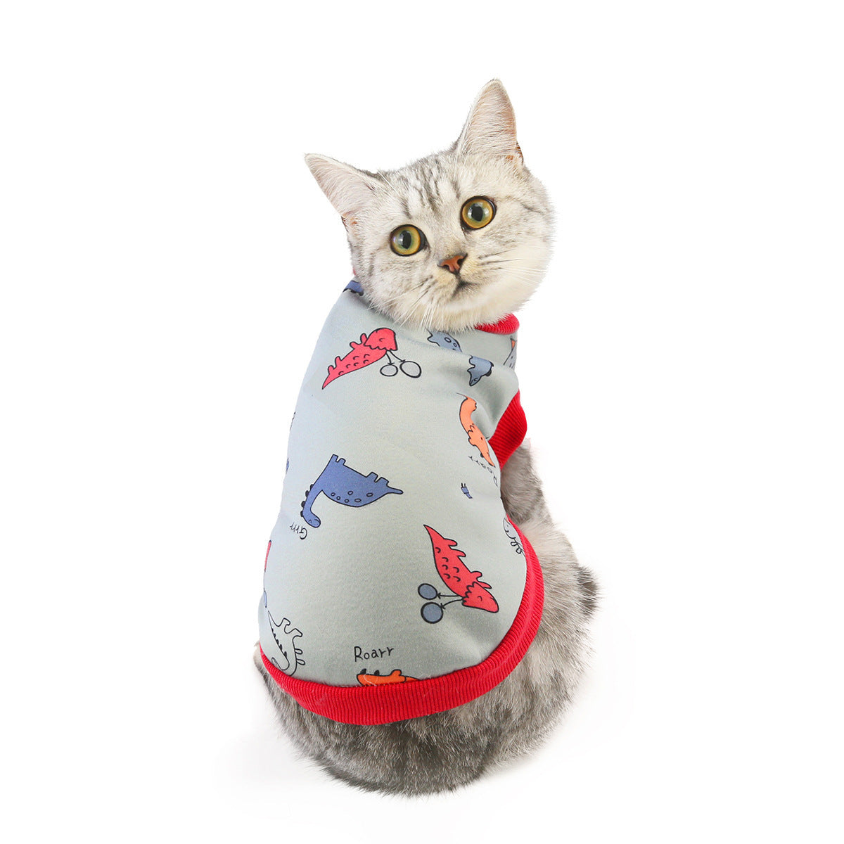 Cat Clothes – Multiple Designs: Dinosaur, Deer, Avocado, Smile, & Lollipop