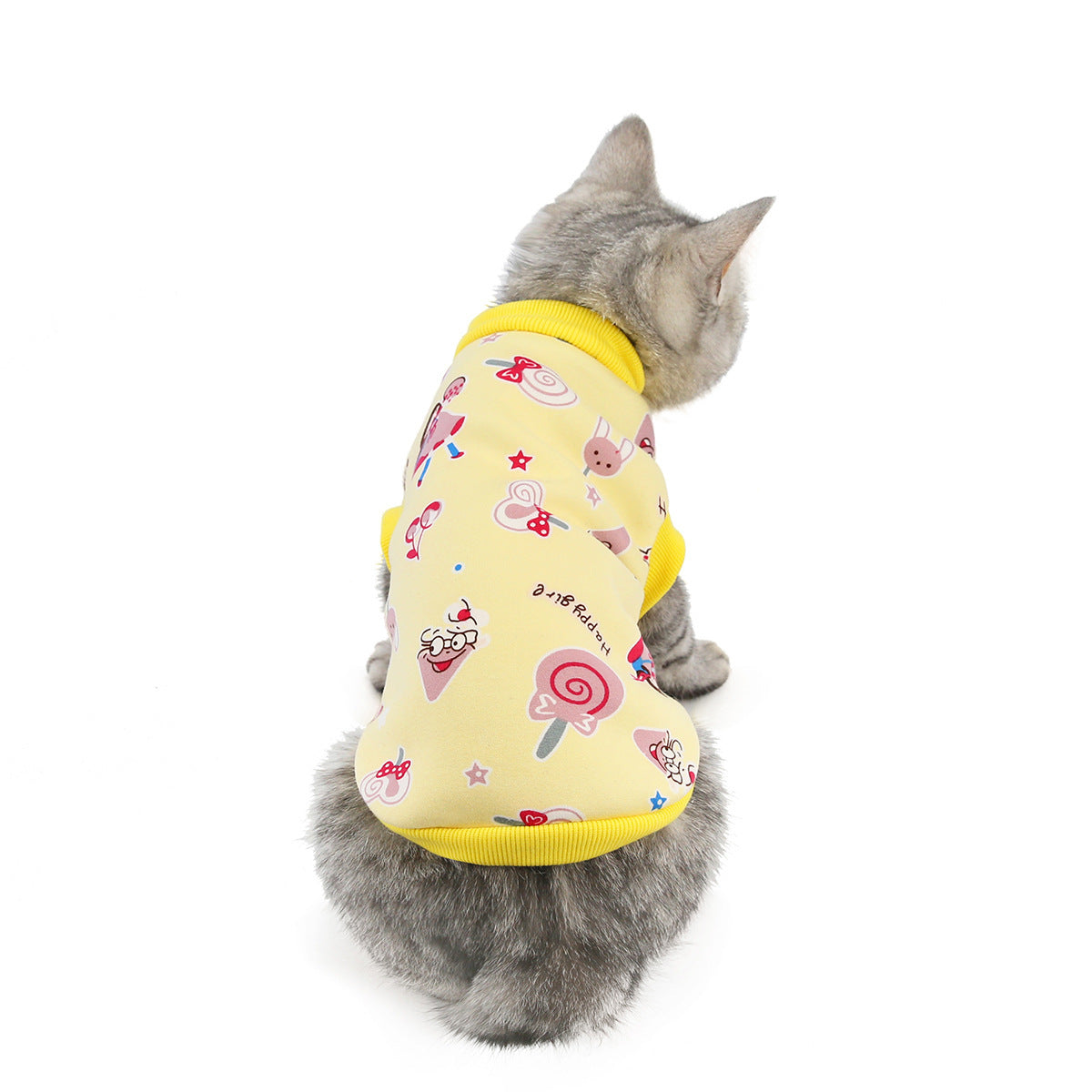 Cat Clothes – Multiple Designs: Dinosaur, Deer, Avocado, Smile, & Lollipop