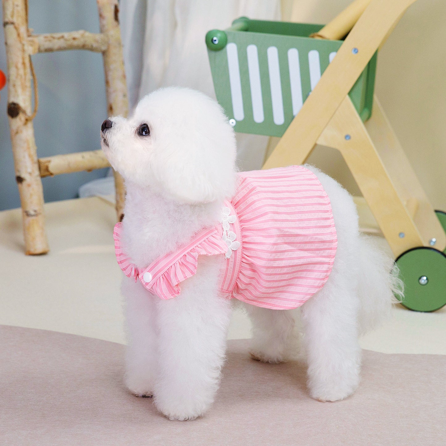 Pet Puppy Vertical Stripe Princess Dress