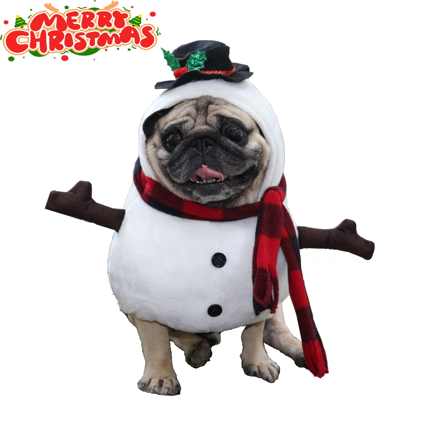 Christmas Snowman Pet Costume – Funny Holiday Outfit