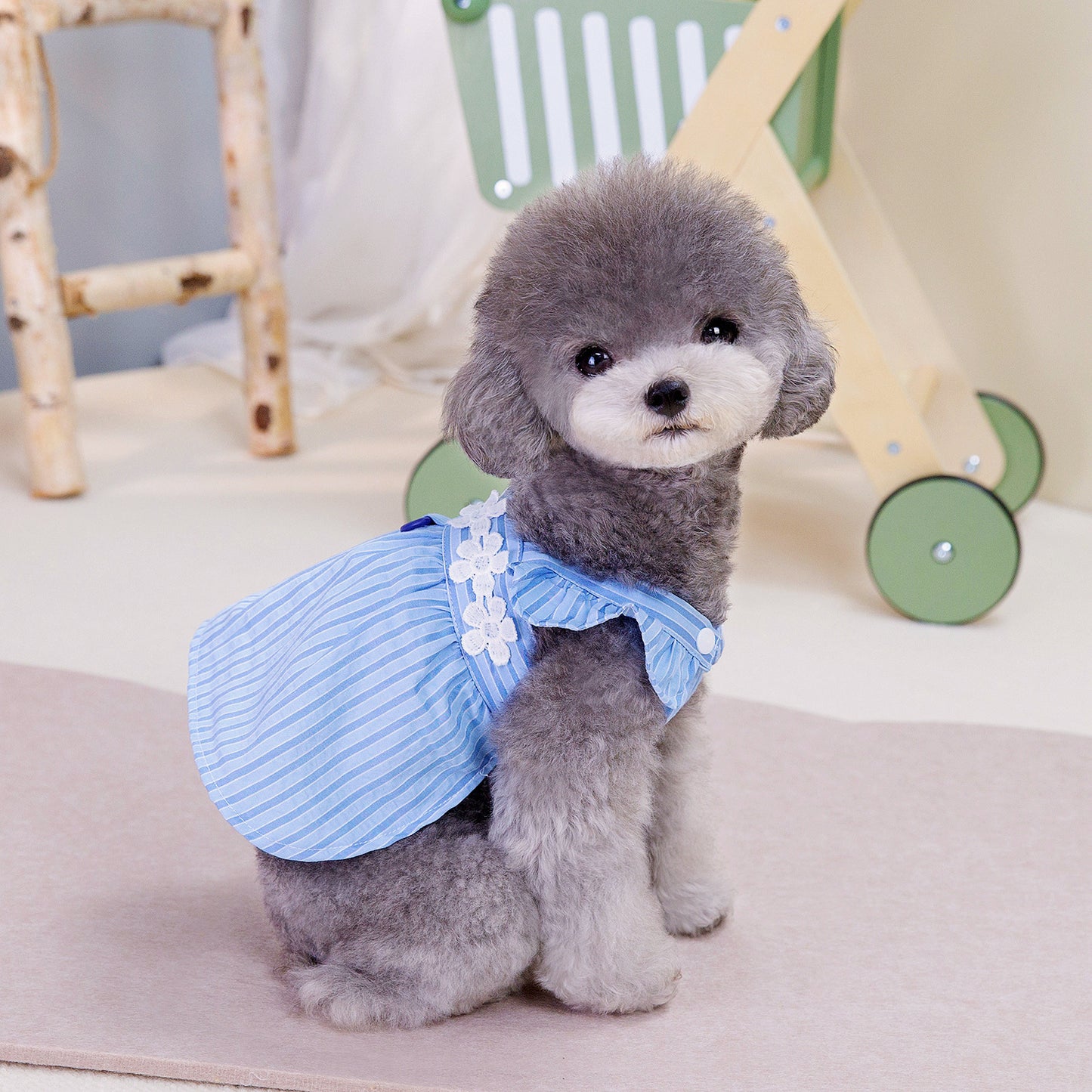 Pet Puppy Vertical Stripe Princess Dress