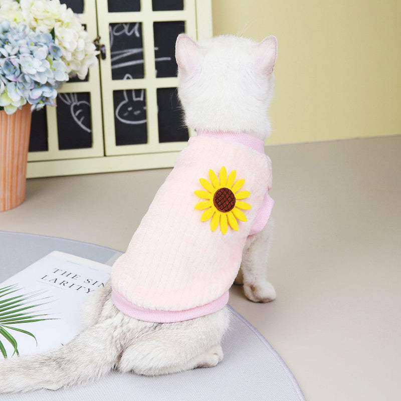 Pet Clothing – Sunflower Design for Dogs & Cats