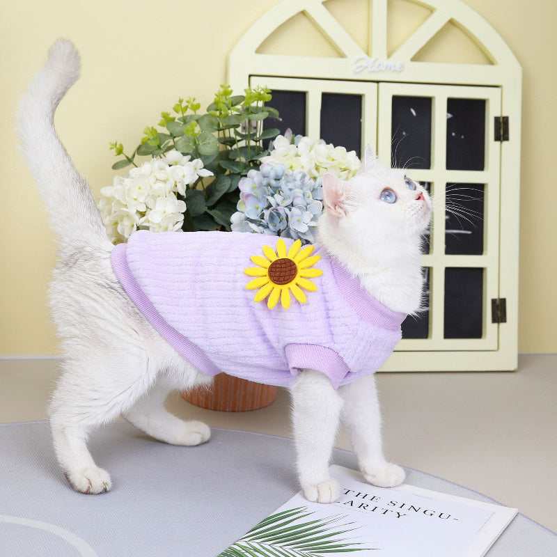 Pet Clothing – Sunflower Design for Dogs & Cats