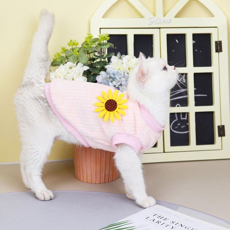 Pet Clothing – Sunflower Design for Dogs & Cats